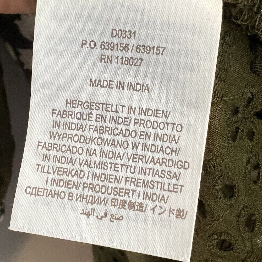 Boden Olive Green Long Sleeve Floral Midi Dress with White Print - Picture 11 of 14